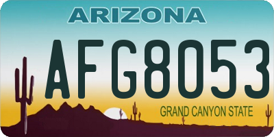 AZ license plate AFG8053