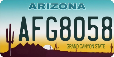 AZ license plate AFG8058