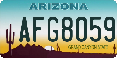 AZ license plate AFG8059