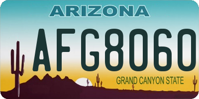 AZ license plate AFG8060
