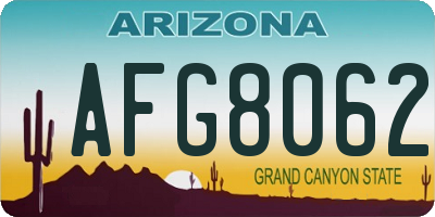 AZ license plate AFG8062