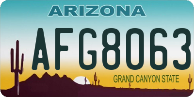 AZ license plate AFG8063