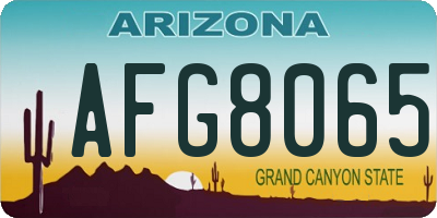 AZ license plate AFG8065