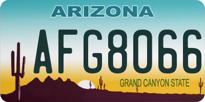 AZ license plate AFG8066