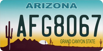 AZ license plate AFG8067