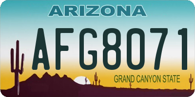 AZ license plate AFG8071