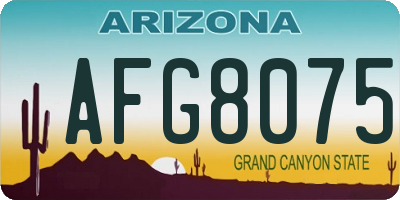 AZ license plate AFG8075