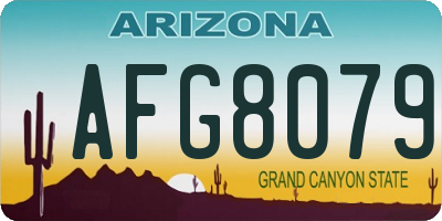 AZ license plate AFG8079