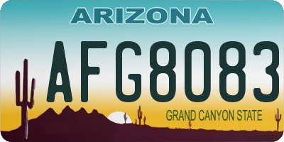 AZ license plate AFG8083