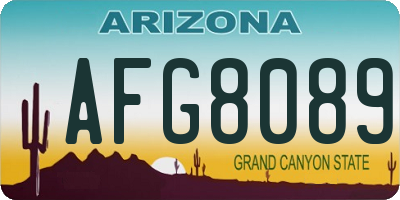 AZ license plate AFG8089