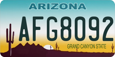 AZ license plate AFG8092