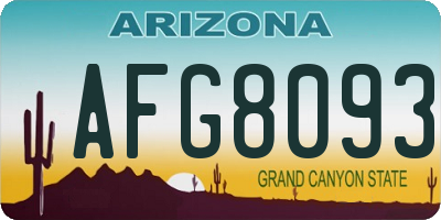 AZ license plate AFG8093