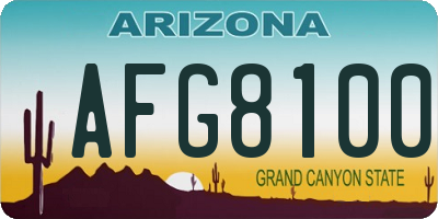 AZ license plate AFG8100