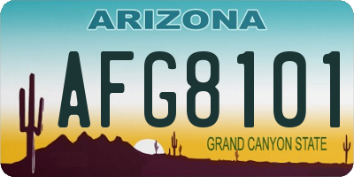 AZ license plate AFG8101