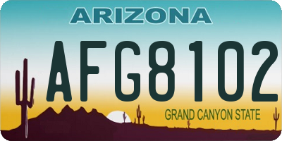 AZ license plate AFG8102