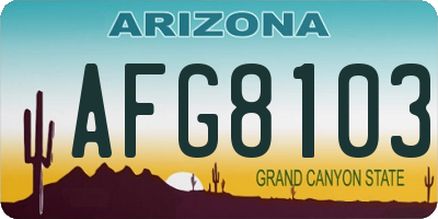 AZ license plate AFG8103