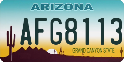 AZ license plate AFG8113
