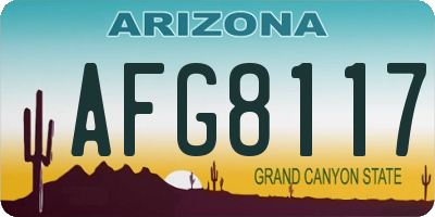 AZ license plate AFG8117