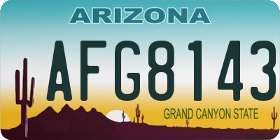 AZ license plate AFG8143
