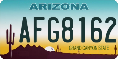 AZ license plate AFG8162