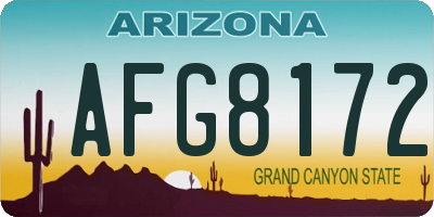 AZ license plate AFG8172