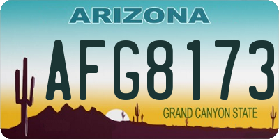 AZ license plate AFG8173
