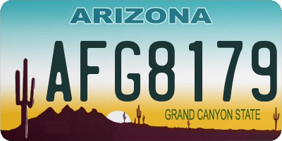 AZ license plate AFG8179