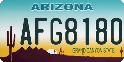 AZ license plate AFG8180