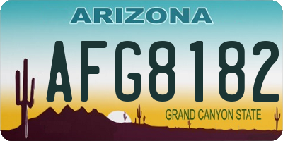 AZ license plate AFG8182