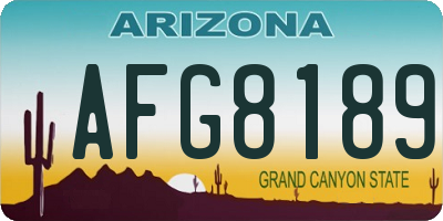 AZ license plate AFG8189