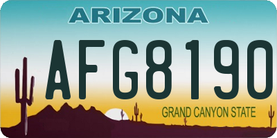 AZ license plate AFG8190