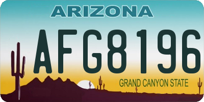 AZ license plate AFG8196