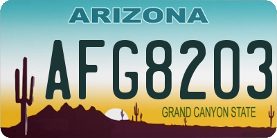 AZ license plate AFG8203