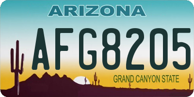 AZ license plate AFG8205