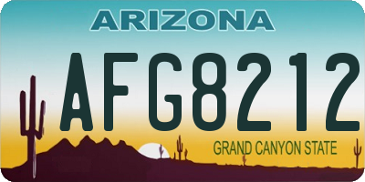 AZ license plate AFG8212