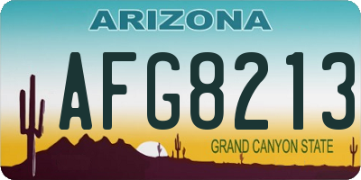 AZ license plate AFG8213