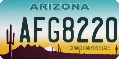 AZ license plate AFG8220