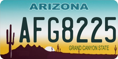 AZ license plate AFG8225
