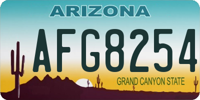 AZ license plate AFG8254