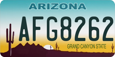 AZ license plate AFG8262
