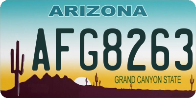 AZ license plate AFG8263