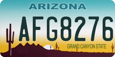 AZ license plate AFG8276