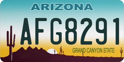 AZ license plate AFG8291