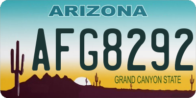 AZ license plate AFG8292