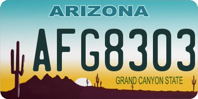 AZ license plate AFG8303