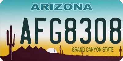 AZ license plate AFG8308