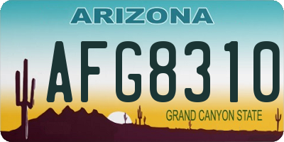 AZ license plate AFG8310