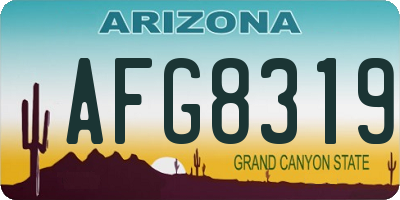 AZ license plate AFG8319
