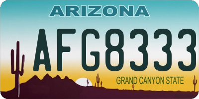 AZ license plate AFG8333
