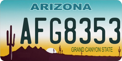 AZ license plate AFG8353